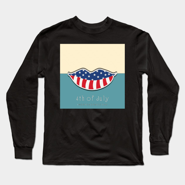 Human Lips Painted In American Flag Colors American Flag Long