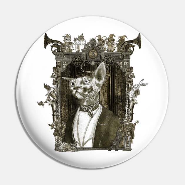 Steampunk Sphinx Pin by FelisSimha