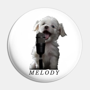 Melody a Singing Puppy Light Pin