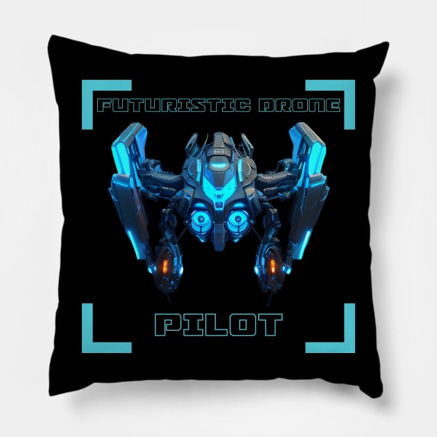 Futuristic Drone Pilot 2 Pillow by PD-Store