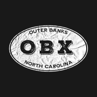 OBX Oval in White Distressed T-Shirt