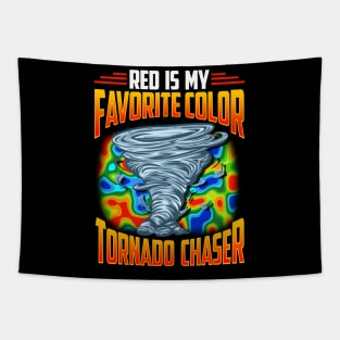 Red Is My Favorite Color Tornado Chaser Weather Tapestry