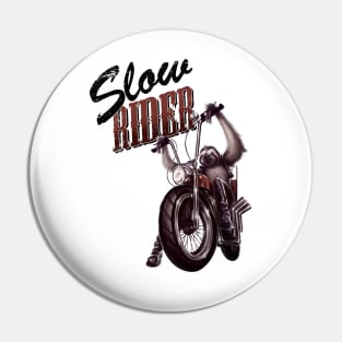 Slow Rider - Funny Sloth Biker Design Pin