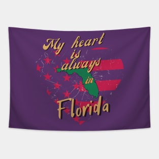 My heart is always in Florida USA patrionism Tapestry