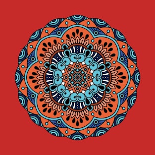 orange and blue mandala T-Shirt