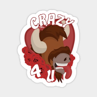 Crazy for you Bison (Valentines day) Magnet