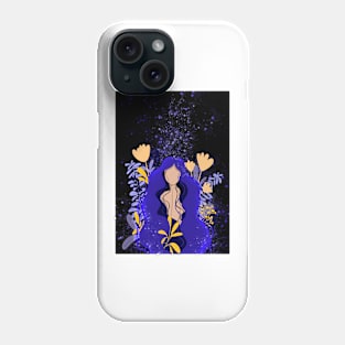 Magical Lady 1, Purple Figure Illustration Phone Case