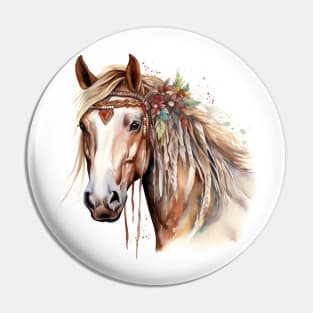 Watercolor Boho Horse #1 Pin