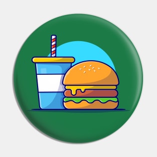 Burger And Soda Cartoon Vector Icon Illustration (9) Pin