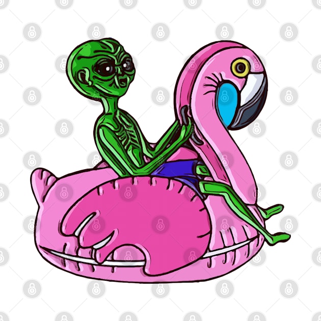 Alien Riding Unicorn by alexwestshop