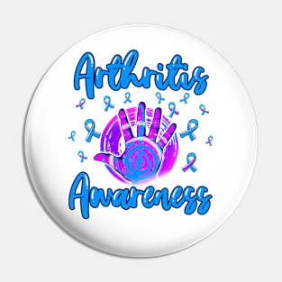 Arthritis Awareness and Rheumatoid Arthritis Ribbons Support Pin