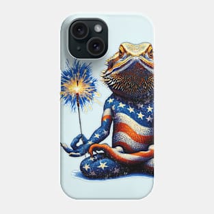 Patriot Bearded Dragon Meditation Phone Case