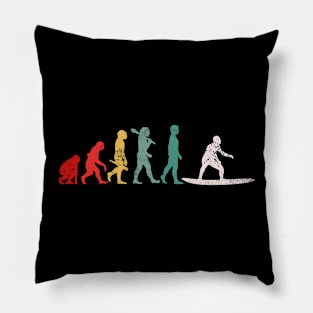 Surfing Evolution Retro Pillow