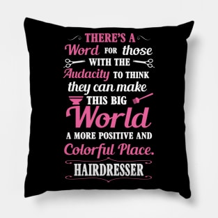 Big colorful world with hairdresser (white) Pillow