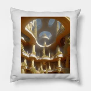 Parnassus Underneath Carved Column Fantasy Palace Pillow