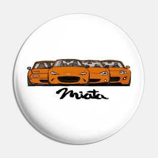 MX5 Miata Generations Orange Pin