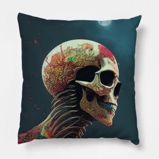 The Art of Mortality: Showcasing Skulls in Alternative Masterpieces Pillow