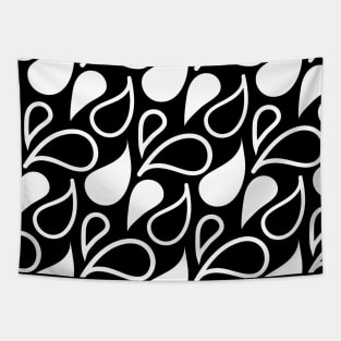 black and white paisley print Tapestry