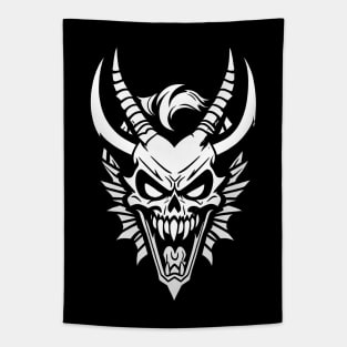 Black and white demon artwork Tapestry