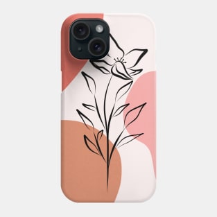 Abstract Botanical Dainty Line Flower Phone Case