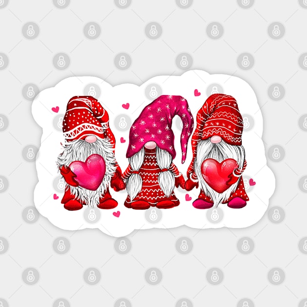 Three Gnomes With Hearts Valentines Gifts Couple Matching Magnet by waterbrookpanders