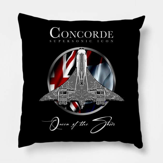 Concorde Retro Vintage British French aircraft travel pilot Pillow by aeroloversclothing