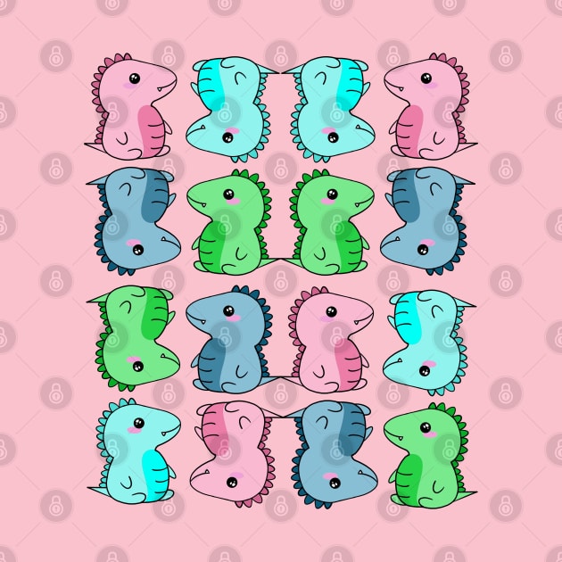 Pastel Baby Dinosaur Pattern for Dino Fans by Lobinha