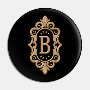 B letter ornamental logo Pin