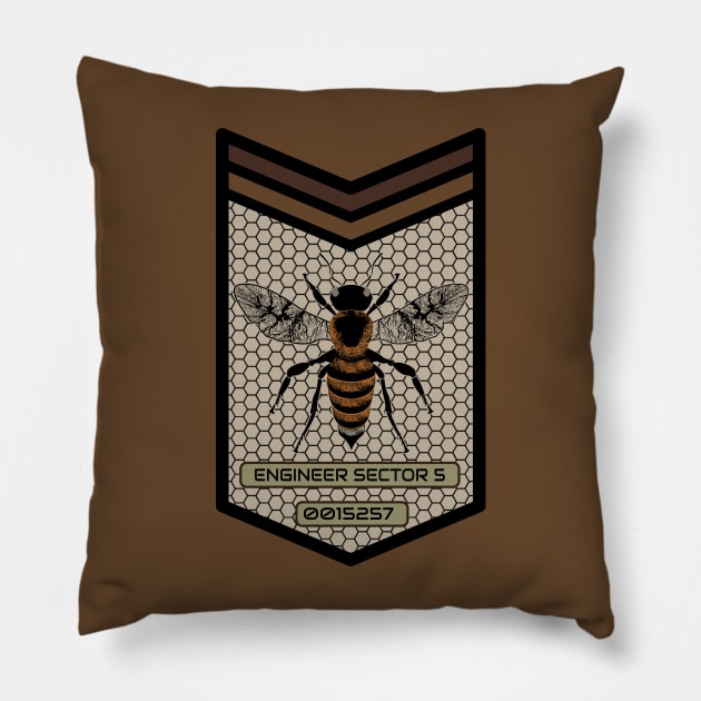 Worker Bee Badge Pillow by SunGraphicsLab