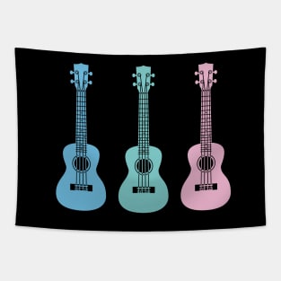 Three Ukuleles Pastel Colors Tapestry