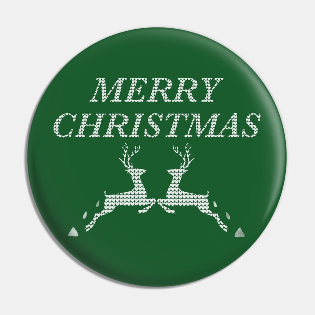 Merry Christmas Ugly Sweater Pin by djhyman