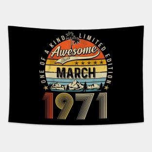 Awesome Since March 1971 Vintage 52nd Birthday Tapestry