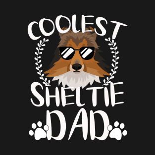 Glasses Coolest Sheltie Dog Dad T-Shirt