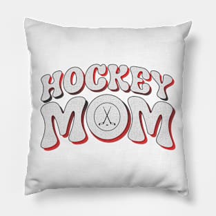 Hockey Mom Halftone Retro Pillow