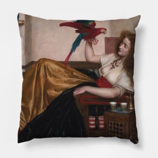 The Lady of the Tooti-Nameh or The Legend of the Parrot by Valentine Cameron Prinsep Pillow