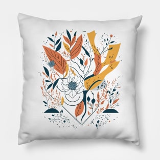 Floral Bohemian Style Geometric Shapes Pillow