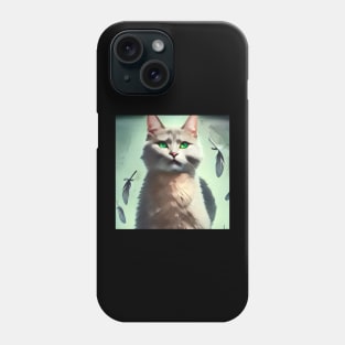 Cool Cat with piercing blue eyes Phone Case