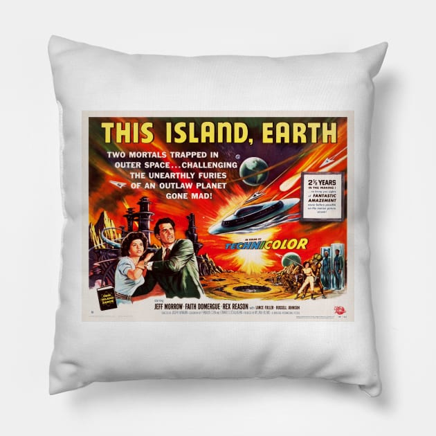 THIS ISLAND, EARTH 1955 Sci Fi Classic Cinema Vintage Movie Pillow by vintageposters