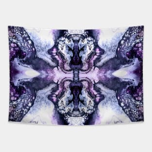 Icy Blue/Purple Paint Pour Pattern Tapestry