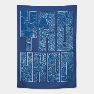 Yaounde, Cameroon City Map Typography - Blueprint Tapestry