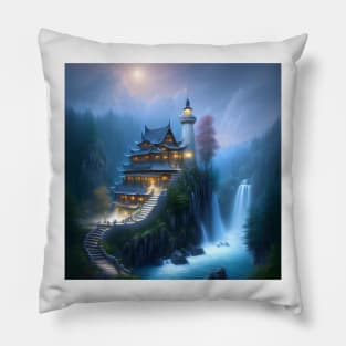 Waterfalls Across a Long Mountain Pillow