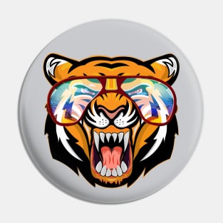Tiger Face In The Summer Pin
