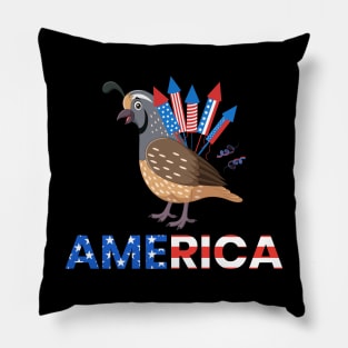 Quail Fireworks Quail America Pillow