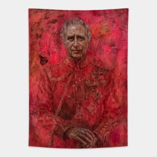 The first official painted portrait of King Charles III Tapestry