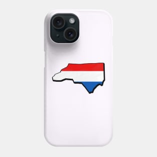 Red, White, and Blue North Carolina Outline Phone Case