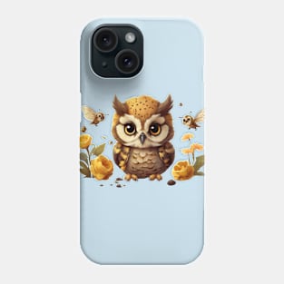 An Owl's Tale with Bee Friends Phone Case