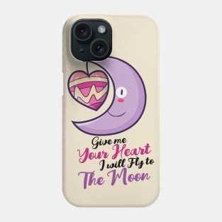 Fly to the moon with your heart Phone Case