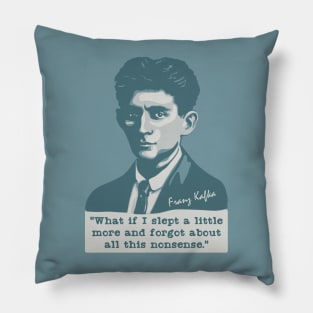 Franz Kafka Portrait and Quote Pillow