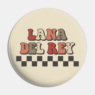 Lana Del Rey Checkered Retro Groovy Style Pin