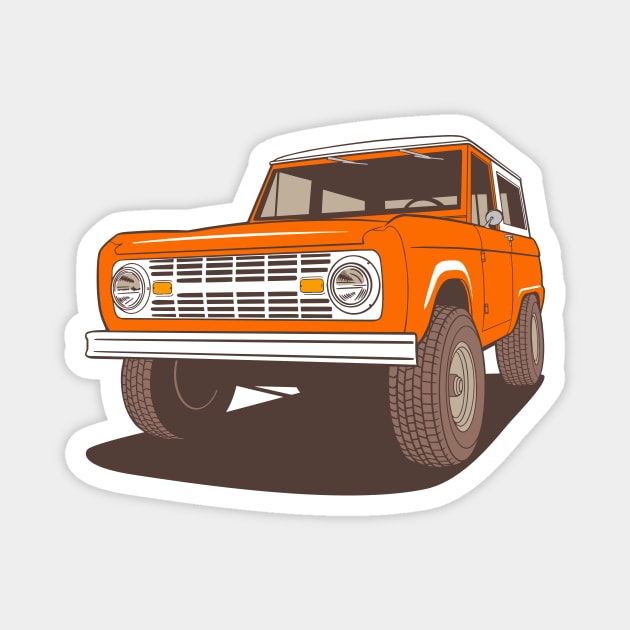 ORANGE BRONCO Magnet by OldSkoolDesign